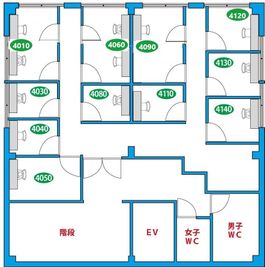 首都圏NSプラザin前橋 4010号室：時間貸：鍵付個室禁煙ブース【角部屋】の間取り図