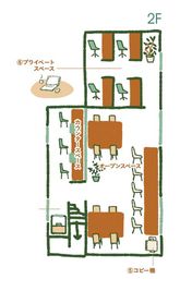 2F見取り図 - コワーキング＆シェアオフィスCOMMUNE泉佐野 コワーキングスペース（ドロップイン）の間取り図