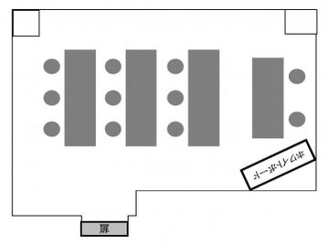 スクール型レイアウト - 貸会議室 オフィス東京 B3会議室の間取り図