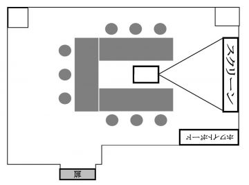 コの字型レイアウト - 貸会議室 オフィス東京 B3会議室の間取り図