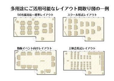 多用途にご活用可能な間取り図の一例 - 秋葉原レンタルスペース事務局（3店舗運営） 秋葉原レンタルスペース203（飲酒禁止施設）の間取り図