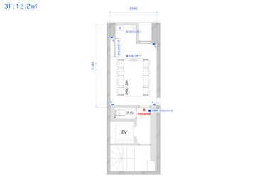 間取り図 - TIME SHARING 三越前 斉丸日本橋ビル 3Aの間取り図