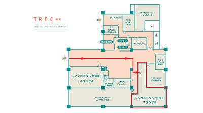 スタジオの間取り図です - 稲毛レンタルスペースTREE レンタルスペース_Bスタジオの間取り図