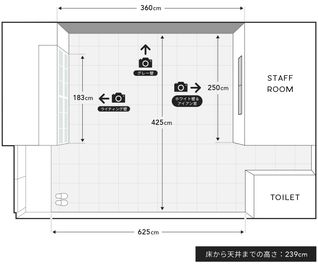 レンタルフォトスタジオ　minca studio おしゃれなレンタルフォトスタジオの間取り図