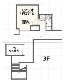 Villa Musica レンタルスペース Studio【防音スタジオ】《お一人様プラン》の間取り図