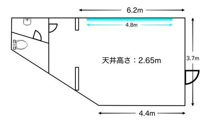 船町レンタルダンススタジオ 大型鏡有【着付け】福山駅徒歩8分　船町レンタルスタジオの間取り図