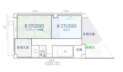 402_VINCENT STUDIO 白ホリ 撮影スペースの間取り図