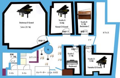 Musik House スタジオ・サロン ピアノスタジオ Bの間取り図