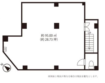 Studio Narcissus アップライトピアノのあるダンススタジオの間取り図