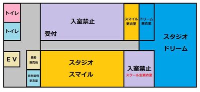 テーマパークダンサーズスタジオ スタジオ ドリームの間取り図