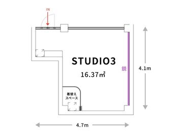 レンタルスタジオ「D-Base」高津店 高津スタジオ３の間取り図