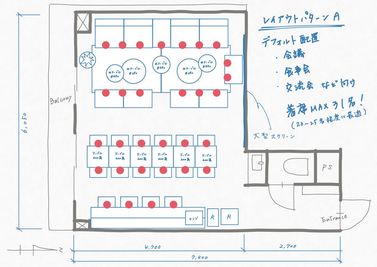 基本的な配置です - SunnyBox名古屋ダイアパレス店 名古屋伏見貸し会議室　パーティルームの間取り図