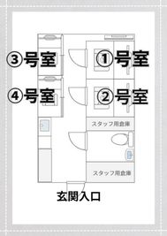 フォーカスオン高槻駅前店〈完全個室多目的ボックス〉 【フォーカスオン高槻駅前①②③④号室】駅近１分完全個室/全部貸切の間取り図