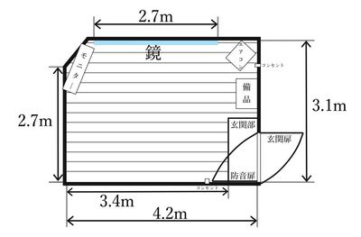 【レンタルスタジオエイジュ札幌北18条】間取り図 - レンタルスタジオエイジュ札幌北18条の間取り図