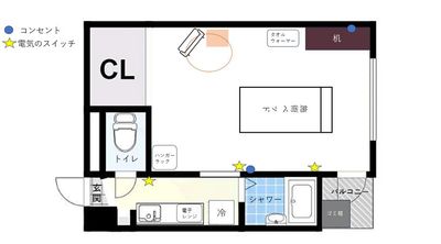 冷蔵庫が嬉しいですね！ - レンタルサロンACE 京都駅前店の間取り図