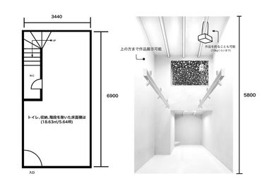 図面① - JITSUZAISEI ギャラリー兼オルタナティブなレンタルスペースの間取り図