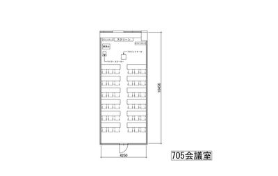 みんなの貸会議室　名古屋栄店 名古屋栄705会議室【定員36名】みんなの貸会議室名古屋栄店の間取り図