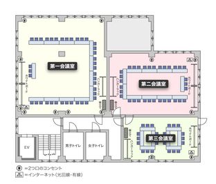 鶴見駅前ホール【加瀬の貸し会議室】 第一・第二会議室の間取り図