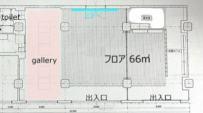 路面店 - スタジオ結緋 レンタルスタジオ、多目的スペース、イベントスペースの間取り図