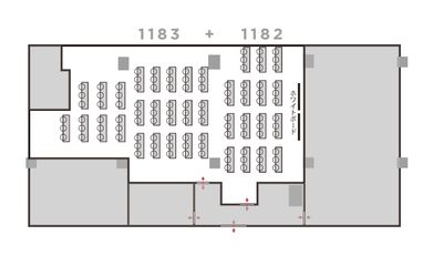 自習室うめだの貸し会議室　１ビル １１８２+１１８３　自習室うめだの間取り図
