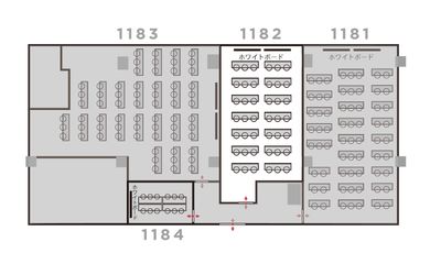 自習室うめだの貸し会議室　１ビル １１８２号室の間取り図