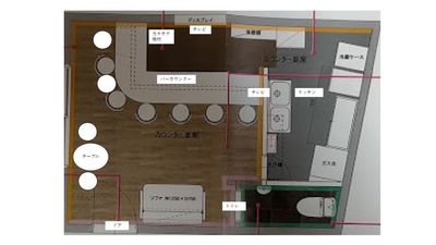 カラオケBarうたたね　阿佐ヶ谷店 カラオケ付きレンタルスペースの間取り図