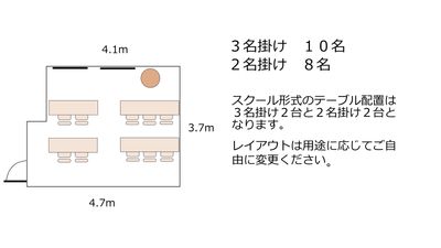 新大阪セミナーオフィスＯ-１～３ ルームＯ-２の間取り図