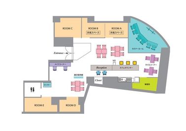 サロン間取り図 - D→START豊橋 豊橋駅近！コワーキングスペースの間取り図