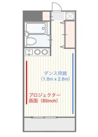 間取り - レンタルスペースBaySands ヨガ/ダンススタジオ　兼　シアタールームの間取り図