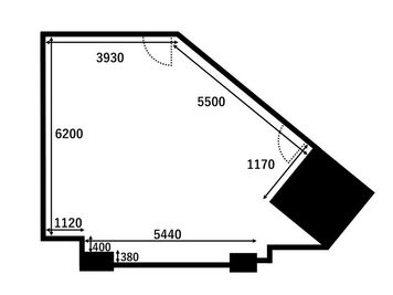 スタジオの平面図です。 - EXスタジオ麹町 動画配信・撮影スタジオ Aの間取り図