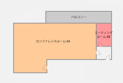 x(閉鎖)TKPスター貸会議室 水道橋 カンファレンスルーム8Aの間取り図