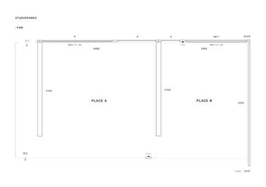 STUDIO PARKS 自然光の白いスペース 撮影・ワークショップ・レッスンなどに✳︎の間取り図