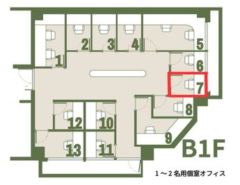 Colony#15高田馬場 【1名部屋】個室ドロップイン №7の間取り図