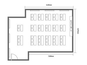 みんなの貸会議室　那覇泉崎店 泉崎602会議室[定員33+α]の間取り図