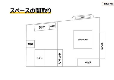 29㎡の広々としたスペースです。 - 中津レンタルルーム 和風モダンな隠れ家的レンタルスペースの間取り図