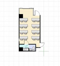 基本図（スクール形式16名） - 『アイデアナビゲーションルーム』名古屋丸の内店 貸し会議室188の間取り図