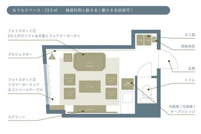 お部屋の間取りはこのようになっております✨ - solaris 新宿店 【大久保駅4分】女性限定スペース solaris(ソラリス)の間取り図