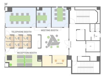 BIZcomfort 大阪東梅田 4名用会議室の間取り図