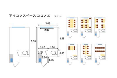 アイコンスペース 名古屋 「ココノエ」貸し会議室の間取り図