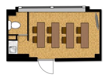 教室向けレイアウト - 【ワイナリー】横浜の貸し会議室 WiFi大型モニタホワイトボードの間取り図