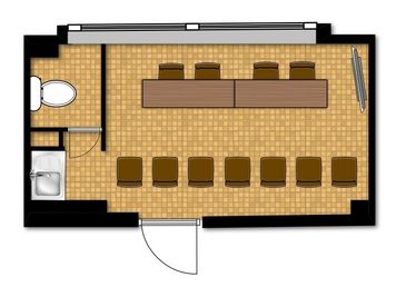 面接会場向けレイアウト - 【ワイナリー】横浜の貸し会議室 WiFi大型モニタホワイトボードの間取り図