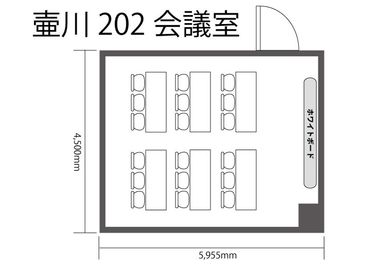 みんなの貸会議室 那覇壺川店 壺川202会議室[定員18+予備椅子]の間取り図