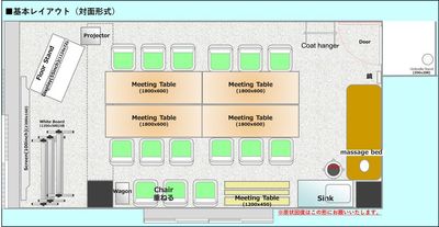 基本の対面レイアウト【原状回復はこちらに】 - ラビットスペース 築地市場 ラビットスペース　築地市場の間取り図