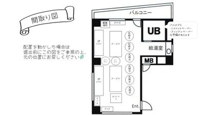 ジモスペ八王子 キッチン設備が充実！ホワイトベースの可愛いレンタルスペースの間取り図