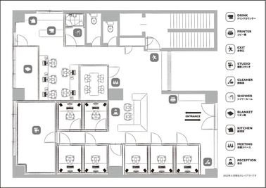 Co-working space「Tule plus」 駅チカ！オープンスペースAの間取り図