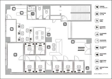 Co-working space「Tule plus」 駅チカ！オープンスペースBの間取り図