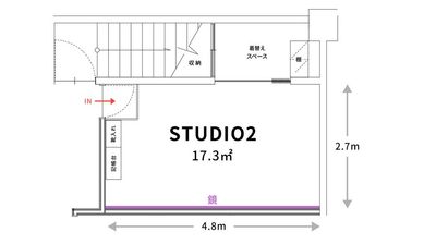 レンタルスタジオ「D-Base」青葉台店 青葉台スタジオ２の間取り図