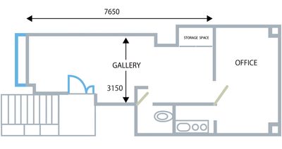 レンタルアートゾーンKomore-bi ギャラリー兼多目的スペースの間取り図