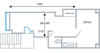 レンタルアートゾーンKomore-bi ギャラリー兼多目的スペースの間取り図