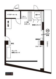 撮影スペースの間取り図です。
メイクルーム完備、引き６m、幅４mございます。居心地の良い空間とお客様から好評ですので、リラックスして撮影が可能です。 - Studio DOWHA Studio DOWHA（写真・動画撮影・ダンススタジオ）の間取り図